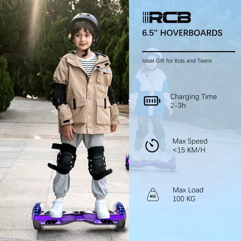 Hoverboards for Kids and Adults 6.5 Inch, Segways with Bluetooth - Speaker - Colorful LED Lights, Hover Board Gift for Kids