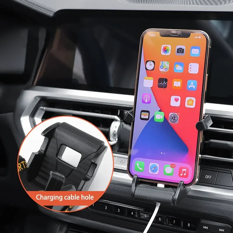 360 Carbon Fiber Pattern Racing Seat Shaped Car Phone Bracket GPS Support for Different Phone Models Air Vent Universal Tools Ne