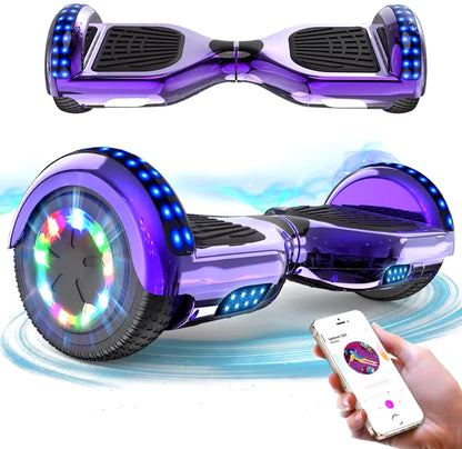 Hoverboards for Kids and Adults 6.5 Inch, Segways with Bluetooth - Speaker - Colorful LED Lights, Hover Board Gift for Kids