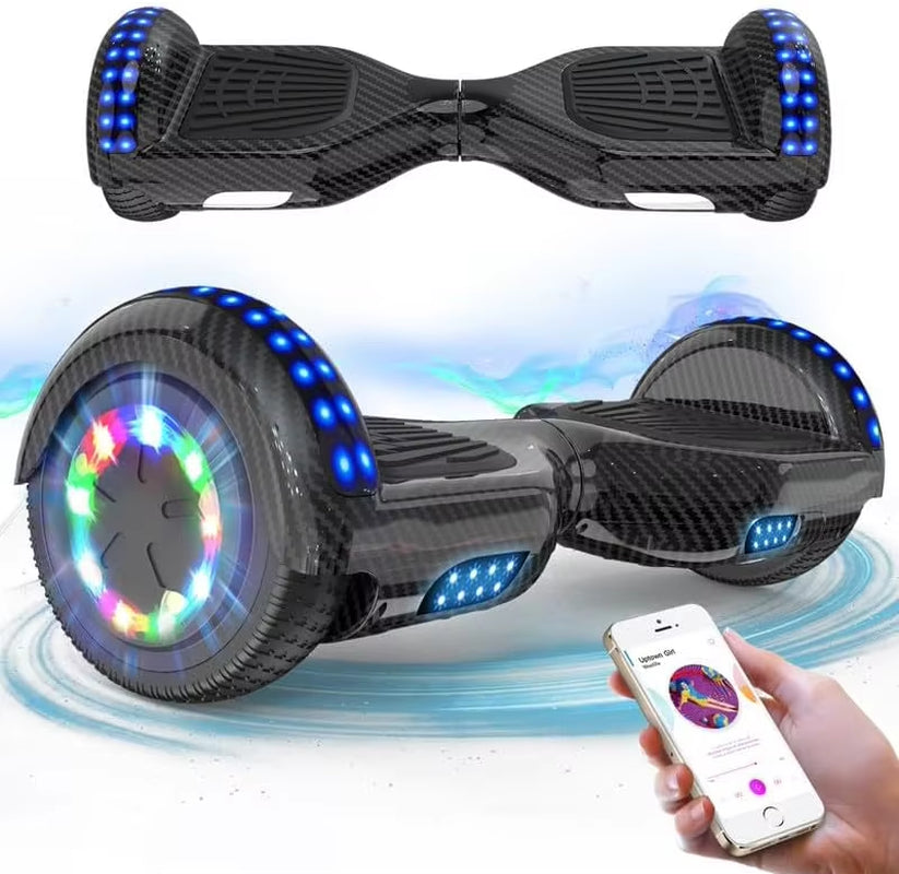 Hoverboards for Kids and Adults 6.5 Inch, Segways with Bluetooth - Speaker - Colorful LED Lights, Hover Board Gift for Kids