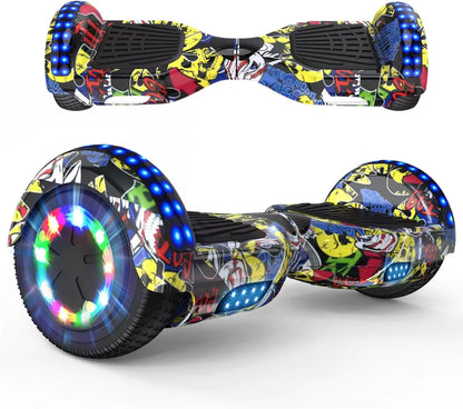 Hoverboards for Kids and Adults 6.5 Inch, Segways with Bluetooth - Speaker - Colorful LED Lights, Hover Board Gift for Kids